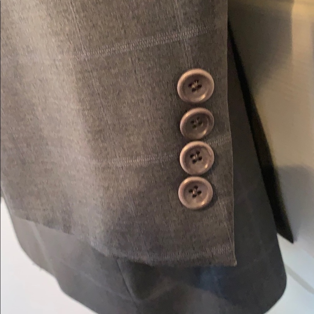 42R Zegna 3 button gray window pane suit Italian - Picture 4 of 8